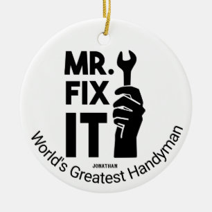 Personlig Mr. Fix it Wrench Julgransprydnad Keramik