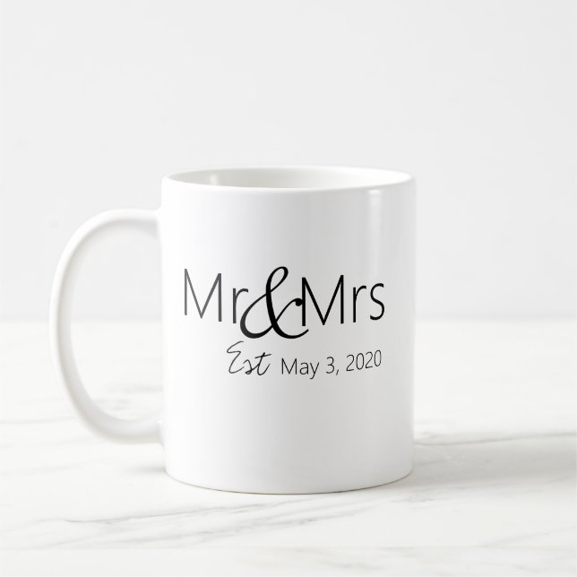 Personlig "Mr & Mrs" kaffe mugg (Vänster)