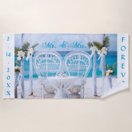 Personlig Mr & Mrs med Data Beach Towel