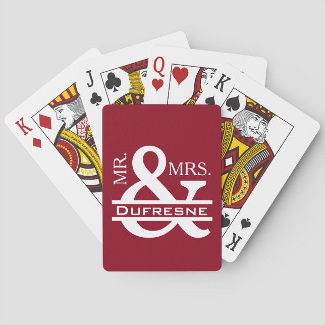 Personlig Mr & Mrs Red Casinokort (Baksidan)