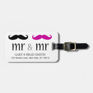 Personlig Mr. & Mustache Luggage Tag Bagagebricka