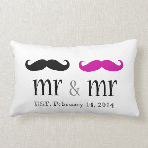 Personlig Mr. & Mustache Pillow Lumbarkudde