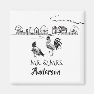 Personlig Mr. och Chickens Farm Bröllop Magnet