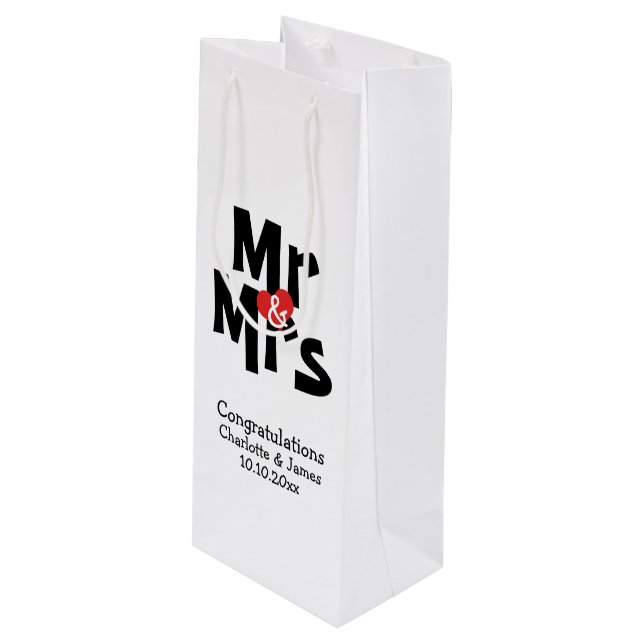 Personlig Mr och Mrs Black Red Modern (Framsidan Vinklad)