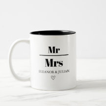Personlig Mr och Mrs-mugg Anpassat parnamn Bröllop
