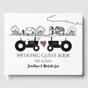 Personlig Mr. och Mrs. Tractor i KÄRLEK Bröllop Gästböcker