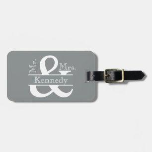 Personlig Mr. och Newly Weds Monogram Bagagebricka
