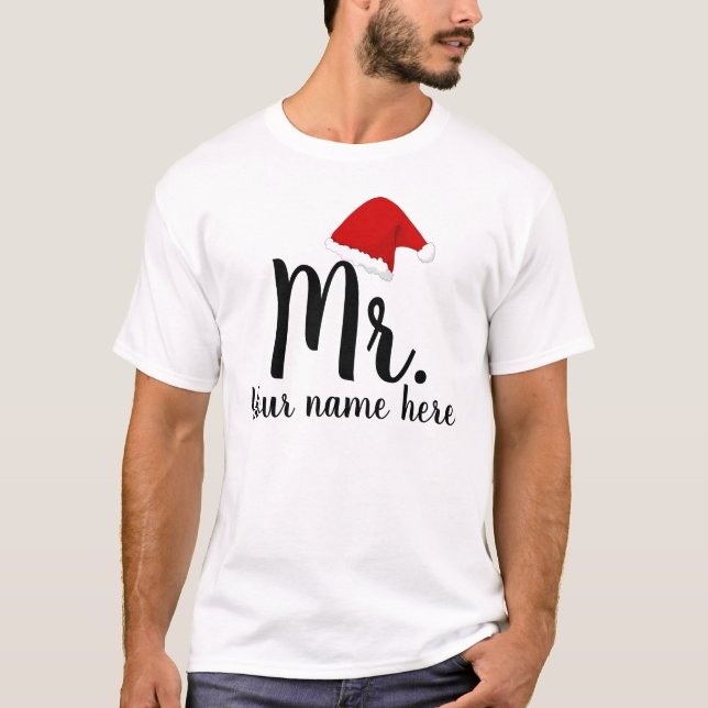 Personlig Mr& Santa Couple T Shirt (Framsida)