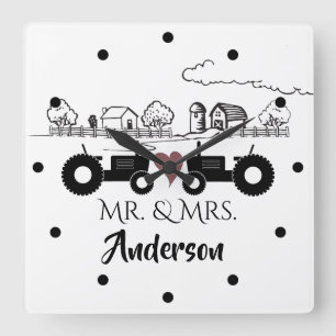 Personlig Mr. Tractor par Farm KÄRLEK Fyrkantig Klocka