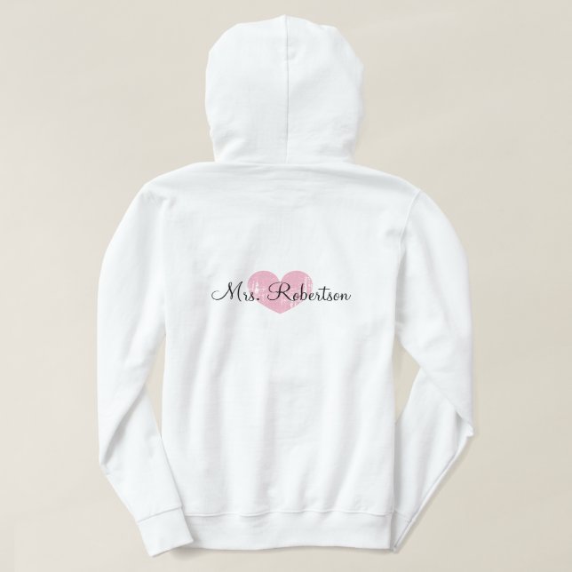 Personlig Mrs. bröllopsjacka med dragkedja för bru Tröja (Design baksida)
