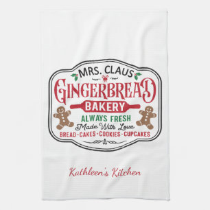Personlig Mrs Claus julbakning av kakor Kökshandduk