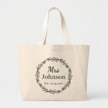Personlig Mrs Krans Bröllopsdatum Totebag