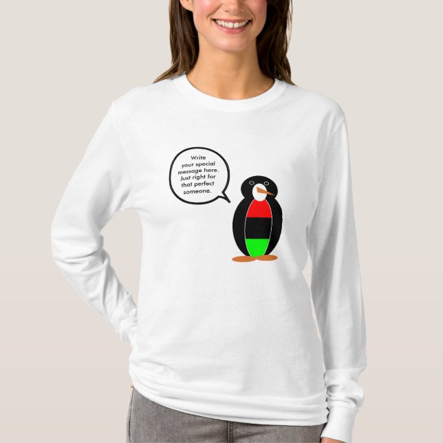Personlig Ms Penguin Afrikansk Diaspora Talande T Shirt (Framsida)