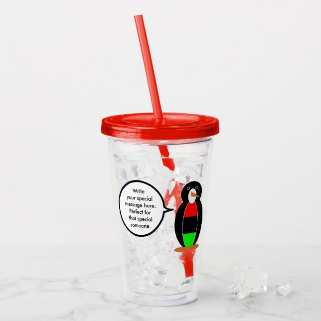 Personlig Ms Penguin Afrikansk diaspora talande Take Away Mugg (Framsida Ice)