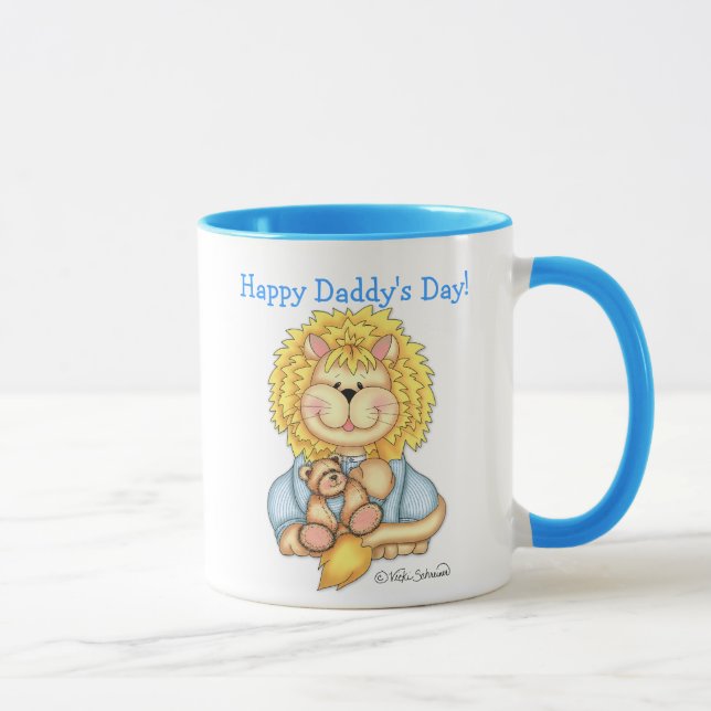 Personlig mugg BaZooples "för lycklig pappordag" (Höger)