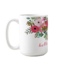 Personlig mugg blommigt, modern Hej vacker
