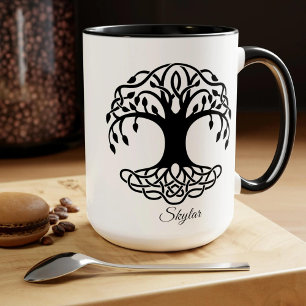 Personlig mugg Celtic Träd, Scottish Gifts