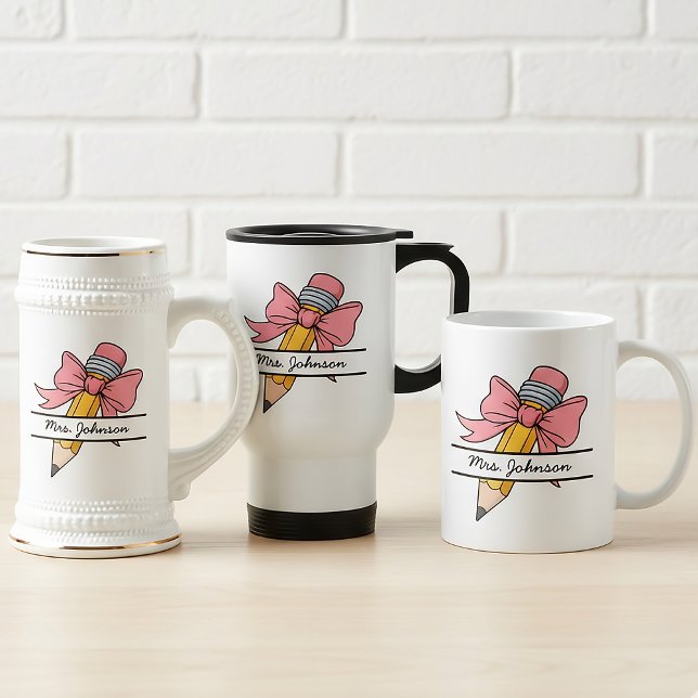 Personlig Mugg för Coquette Lärare Tacksamt Gåva (classroom teacher mug gift, thank you educator mug gift, teacher celebration mug gift,)