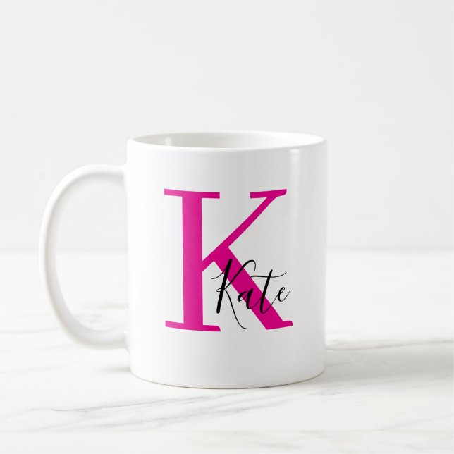 Personlig mugg, Golden Initial Namn Kopp Gift för (Vänster)