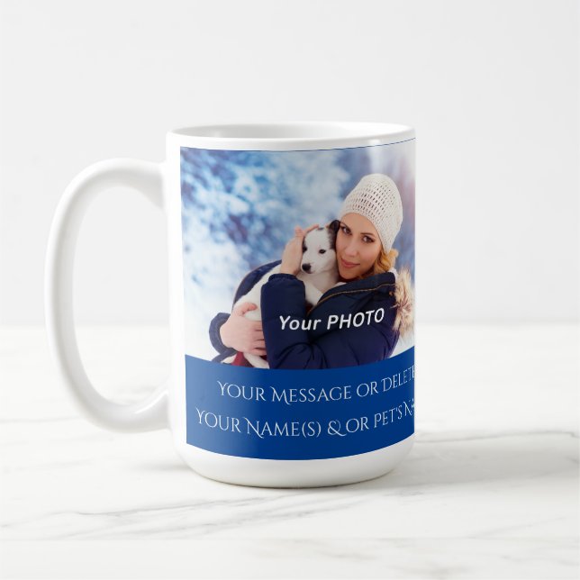 personlig mugg med foto och text eller Ta bort (Vänster)