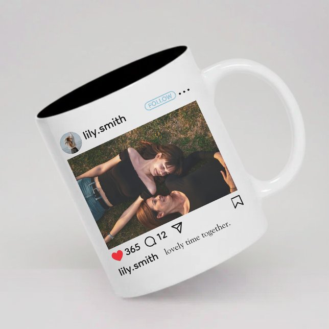 Personlig mugg med foto - present till flickvän el (Personalized Photo Mug Gift for Her Wife Anniversary, Custom Photo Mug Birthday Gift for Her)