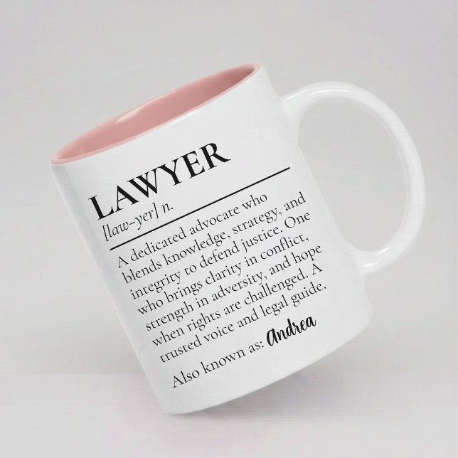 Personlig mugg med juristdefinition för advokater (custom lawyer definition mug gift for law grad, personalized lawyer gift mug for attorneys)
