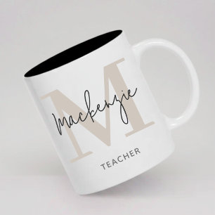 Personlig mugg med monogram - examenspresent för h