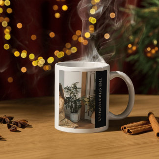 Personlig mugg med monogram och familjefoto
