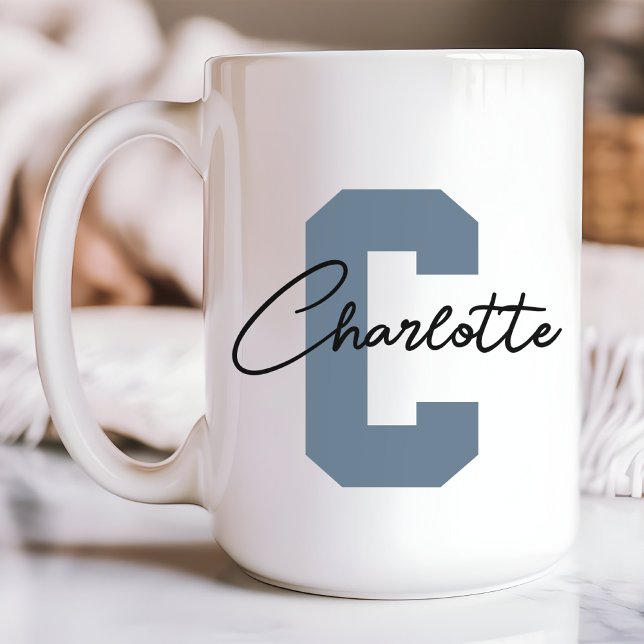 Personlig mugg med monogram - specialbeställd pres (custom name mug, personalized name mug, initial name mug, Mother’s Day gift, mama mug, new mom gift)