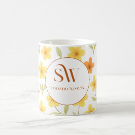 Personlig mugg med Orange och Gula blommor