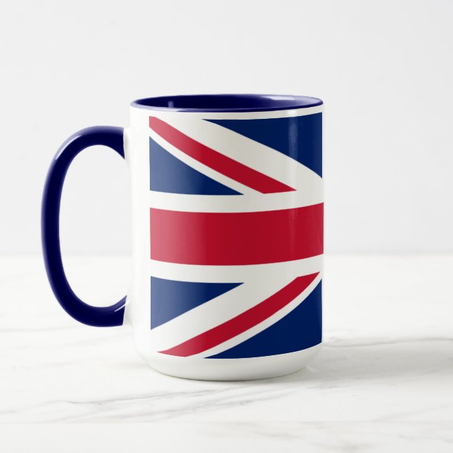 Personlig mugg med Storbritanniens Union Jack-flag (Vänster)