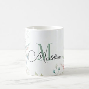 Personlig mugg med Vild Flowers & Grönt Plantor