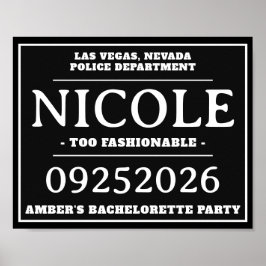 Personlig mugg Shot Signs, Bachelorette Party Poster