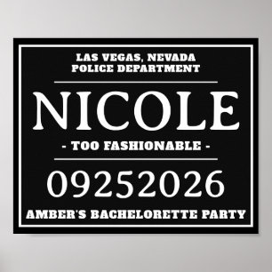Personlig mugg Shot Signs, Bachelorette Party Poster