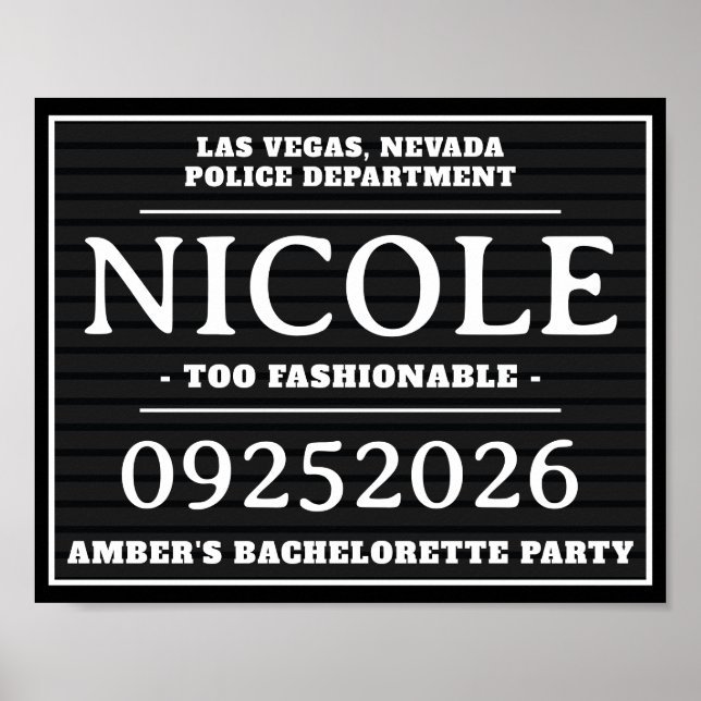 Personlig mugg Shot Signs, Bachelorette Party Poster (Framsidan)