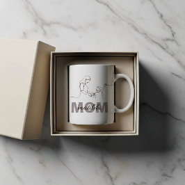 Personlig mugg till mamma med enkel linjekonst