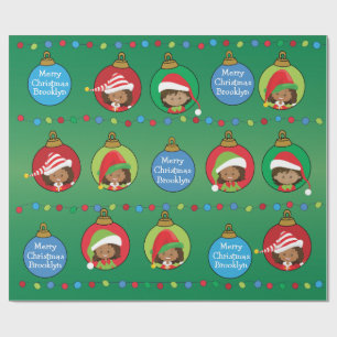 Personlig Multicultural Girl Elf Presentpapper