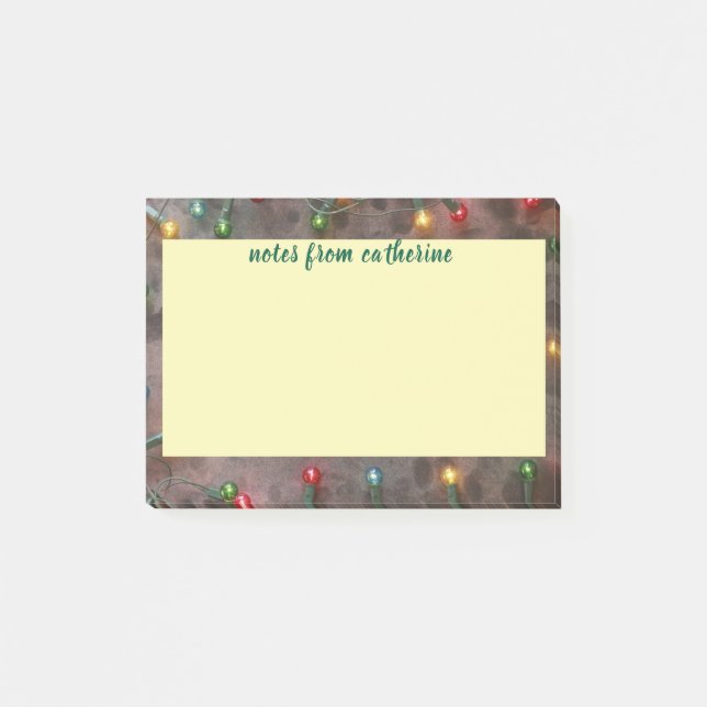 Personlig Multifärgad julhelg Ljus Post-it Block (Framsida)