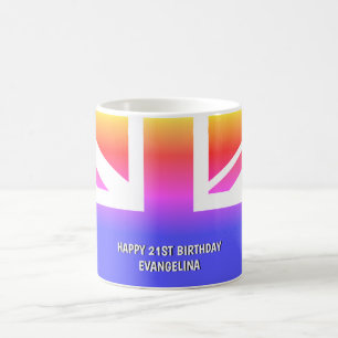 Personlig Multifärgat British UNION JACK Kaffemugg