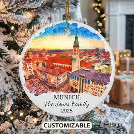 Personlig München Ornament, Tyskland Julgransprydnad Keramik