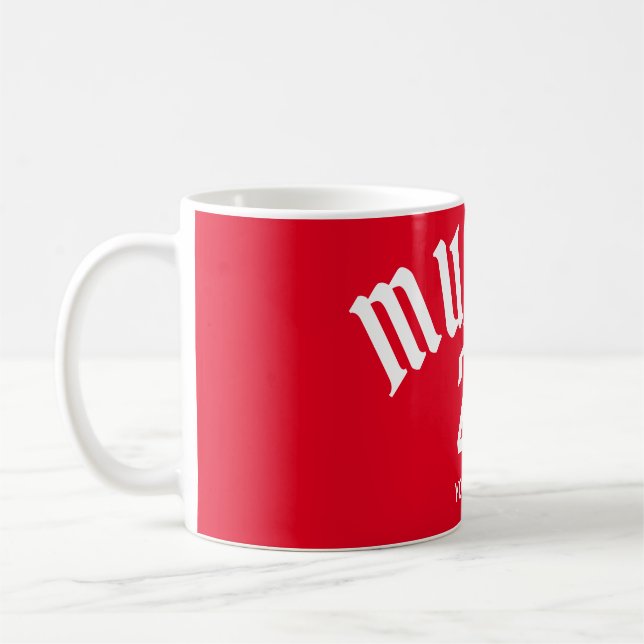 Personlig Münchens rödnummer och Namn Kaffemugg (Vänster)