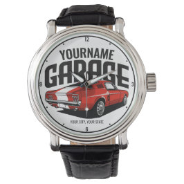 Personlig Muscle Car 1967 Red Fastback Garage Armbandsur