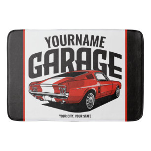 Personlig Muscle Car 1967 Red Fastback Garage Badrumsmatta