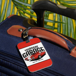 Personlig Muscle Car 1967 Red Fastback Garage Bagagebricka