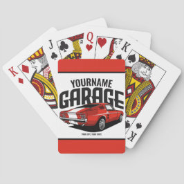 Personlig Muscle Car 1967 Red Fastback Garage Casinokort