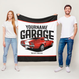 Personlig Muscle Car 1967 Red Fastback Garage Fleecefilt