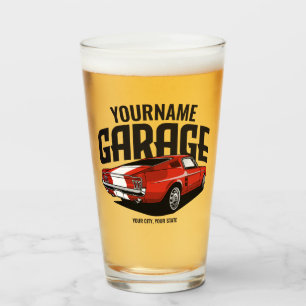Personlig Muscle Car 1967 Red Fastback Garage Glaskopp