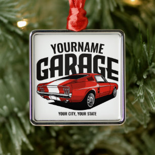 Personlig Muscle Car 1967 Red Fastback Garage Julgransprydnad Metall