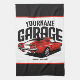 Personlig Muscle Car 1967 Red Fastback Garage Kökshandduk