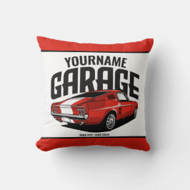 Personlig Muscle Car 1967 Red Fastback Garage Kudde